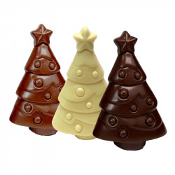 Sapin de Noël au chocolat noir sans sucre ajouté - Sujet de Noël