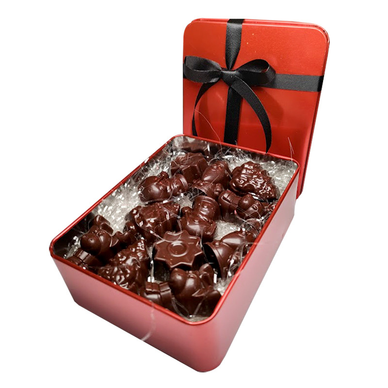 Coffret De 12 Pères-Noël En Chocolat Au Lait